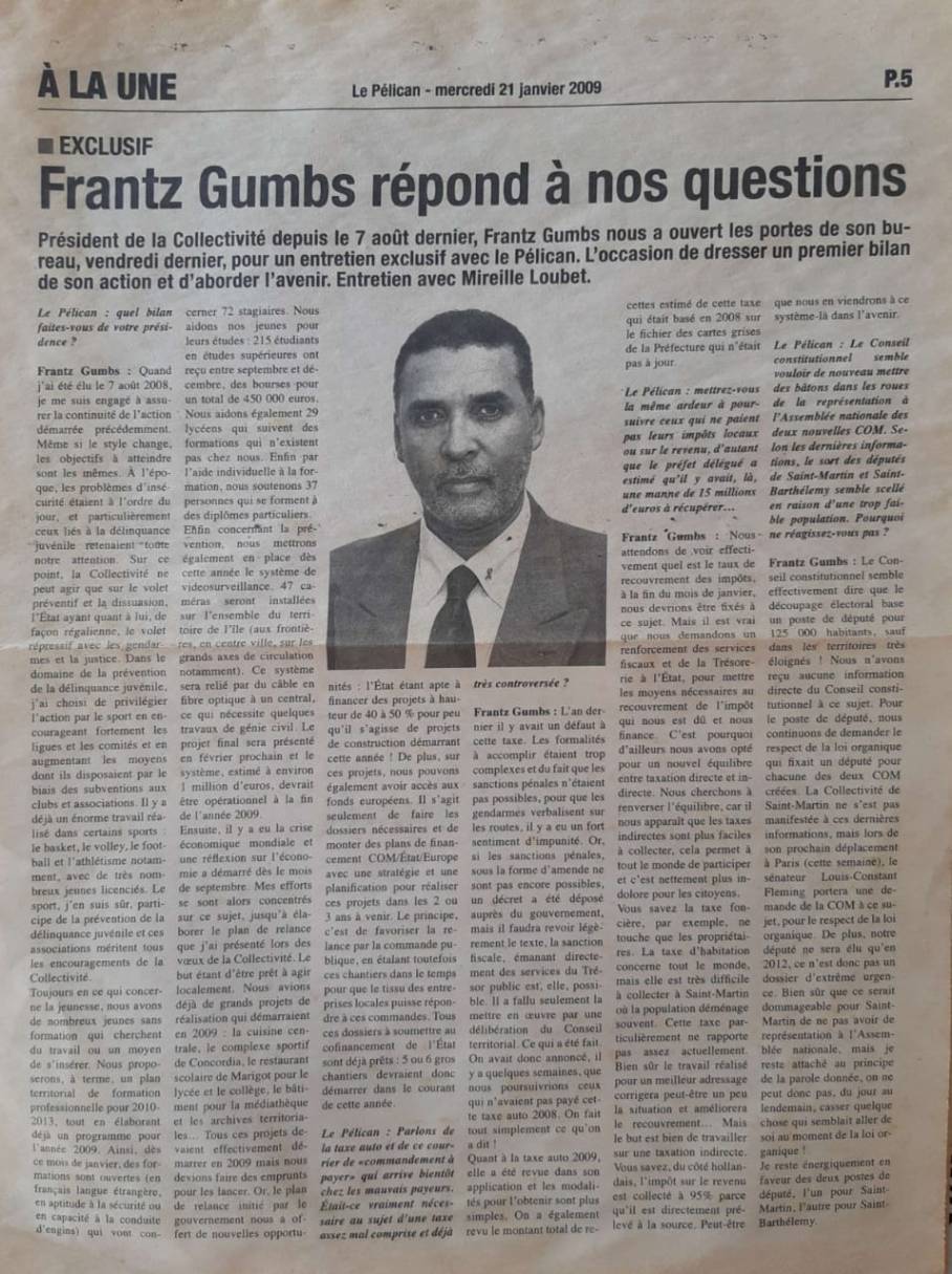 president gumbs,pelican janv09